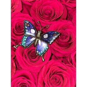 Vintage 70’s French Papillon Butterfly Enamel Brooch